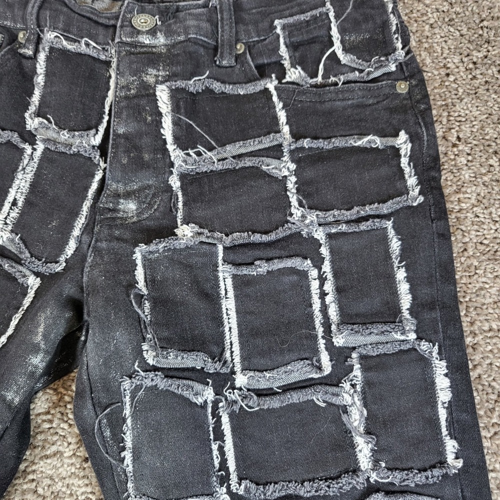 Valabasas Men Distressed Patchwork Flared Jeans S… - image 7
